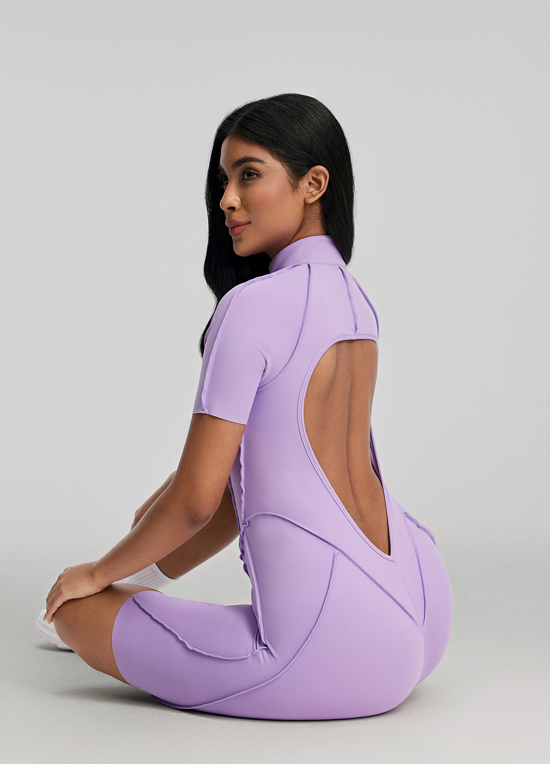 Macacão Skin Fit Curto - Lilás