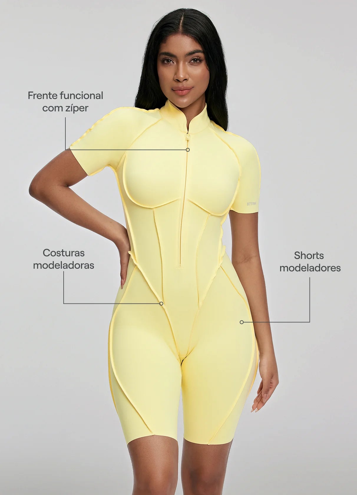 Macacão Skin Fit Curto - Yellow