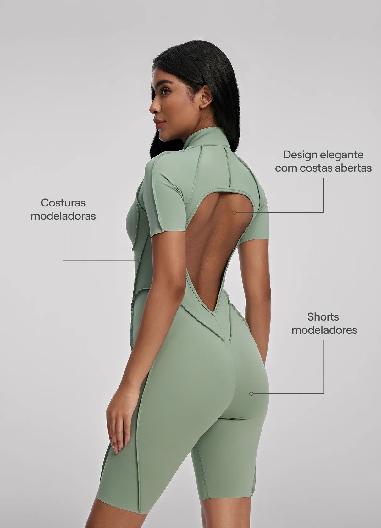 Macacão Skin Fit Curto - Verde