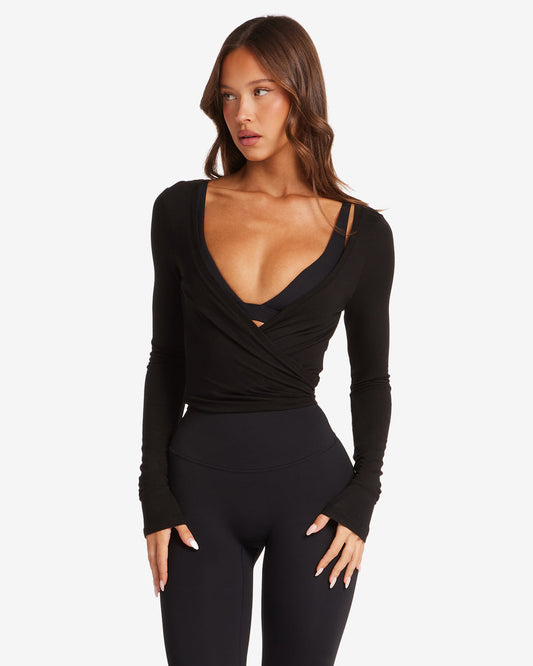 Blusa Transpassado Ballet - Preto